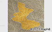 Physical 3D Map of Yan An Shi, semi-desaturated