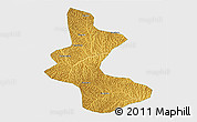 Physical 3D Map of Yan An Shi, single color outside