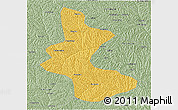 Savanna Style 3D Map of Yan An Shi