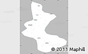 Gray Simple Map of Yan An Shi, single color outside