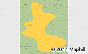 Savanna Style Simple Map of Yan An Shi