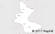 Silver Style Simple Map of Yan An Shi, cropped outside