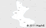 Silver Style Simple Map of Yan An Shi, single color outside
