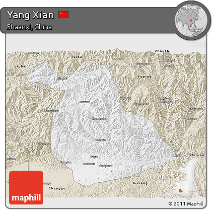 Classic Style 3D Map of Yang Xian