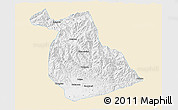 Classic Style 3D Map of Yang Xian, single color outside