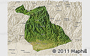 Satellite 3D Map of Yang Xian, shaded relief outside