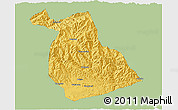 Savanna Style 3D Map of Yang Xian, single color outside