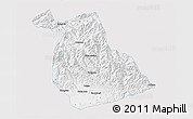 Silver Style 3D Map of Yang Xian, single color outside