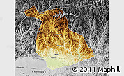Physical Map of Yang Xian, desaturated