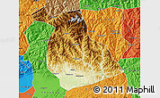 Physical Map of Yang Xian, political outside