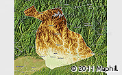 Physical Map of Yang Xian, satellite outside