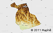 Physical Map of Yang Xian, single color outside