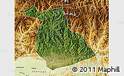 Satellite Map of Yang Xian, physical outside