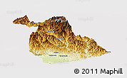 Physical Panoramic Map of Yang Xian, cropped outside