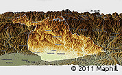 Physical Panoramic Map of Yang Xian, darken