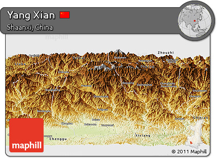 Physical Panoramic Map of Yang Xian