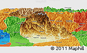 Physical Panoramic Map of Yang Xian, political outside