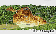 Physical Panoramic Map of Yang Xian, satellite outside