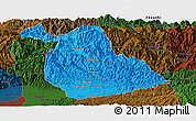 Political Panoramic Map of Yang Xian, darken