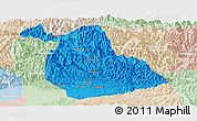 Political Panoramic Map of Yang Xian, lighten