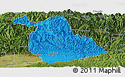 Political Panoramic Map of Yang Xian, satellite outside