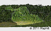 Satellite Panoramic Map of Yang Xian, darken