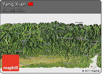 Satellite Panoramic Map of Yang Xian
