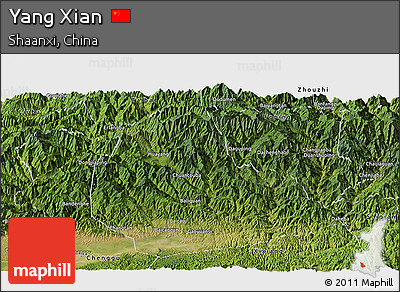 Satellite Panoramic Map of Yang Xian