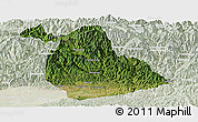 Satellite Panoramic Map of Yang Xian, lighten