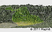 Satellite Panoramic Map of Yang Xian, semi-desaturated