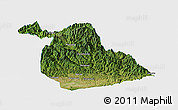 Satellite Panoramic Map of Yang Xian, single color outside