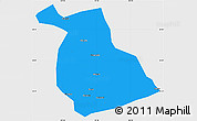 Political Simple Map of Yang Xian, single color outside