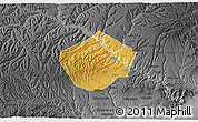 Physical 3D Map of Yongshou, darken, desaturated
