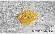 Physical 3D Map of Yongshou, lighten, desaturated