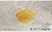 Physical 3D Map of Yongshou, lighten, semi-desaturated
