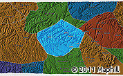 Political 3D Map of Yongshou, darken