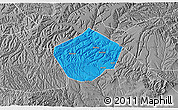 Political 3D Map of Yongshou, desaturated