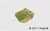 Satellite 3D Map of Yongshou, cropped outside