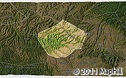 Satellite 3D Map of Yongshou, darken