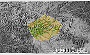 Satellite 3D Map of Yongshou, desaturated