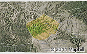 Satellite 3D Map of Yongshou, semi-desaturated