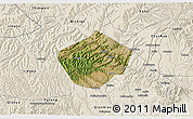 Satellite 3D Map of Yongshou, shaded relief outside