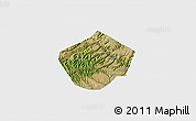 Satellite 3D Map of Yongshou, single color outside