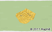 Savanna Style 3D Map of Yongshou, single color outside