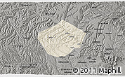 Shaded Relief 3D Map of Yongshou, darken, semi-desaturated