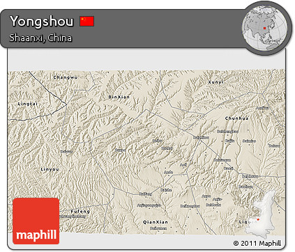 Shaded Relief 3D Map of Yongshou