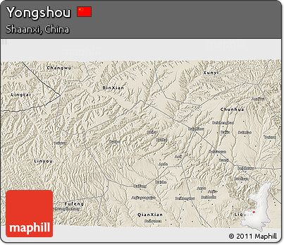 Shaded Relief 3D Map of Yongshou
