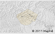Shaded Relief 3D Map of Yongshou, lighten, desaturated
