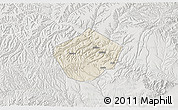 Shaded Relief 3D Map of Yongshou, lighten, semi-desaturated