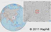 Gray Location Map of Yongshou, hill shading